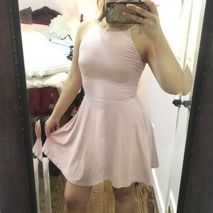 Faux Suede Skater Dress